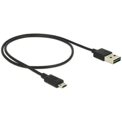 DeLOCK 83845 câble USB 0,5 m USB 2.0 USB A Micro-USB B Noir
