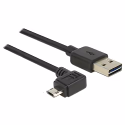 DeLOCK 83847, 0,5 m, USB A, Micro-USB B, USB 2.0, Mâle/Mâle, Noir