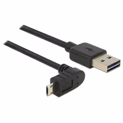 DeLOCK 83848, 1 m, USB A, Micro-USB B, USB 2.0, Mâle/Mâle, Noir