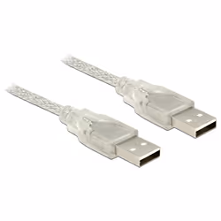 DeLOCK 83889, 2 m, USB A, USB A, USB 2.0, 480 Mbit/s, Transparent