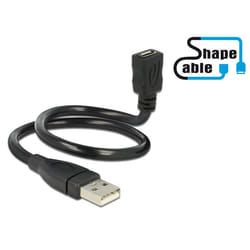 DeLOCK 0.35m, USB2.0-A/USB2.0 Micro-B câble USB 0,35 m USB A Micro-USB B Noir