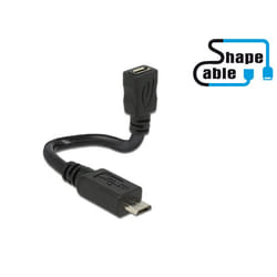 DeLOCK 0.15m, 2xUSB2.0 Micro-B câble USB 0,15 m USB 2.0 Micro-USB B Noir