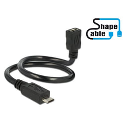 DeLOCK 0.35m, 2xUSB2.0 Micro-B câble USB 0,35 m USB 2.0 Micro-USB B Noir