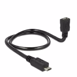 DeLOCK 83925, 0,5 m, Micro-USB B, USB C, USB 2.0, 480 Mbit/s, Noir