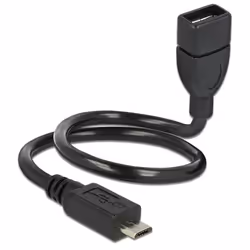 DeLOCK 83927, 0,35 m, Micro-USB B, USB A, USB 2.0, 480 Mbit/s, Noir
