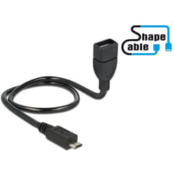 DeLOCK 0.5m, USB2.0 Micro-B/USB2.0-A câble USB 0,5 m Micro-USB B USB A Noir
