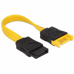 DeLOCK 0.1m 2xSATAIII, 0,1 m, SATA III, SATA 7-pin, SATA 7-pin, Mâle/Femelle, Noir, Jaune