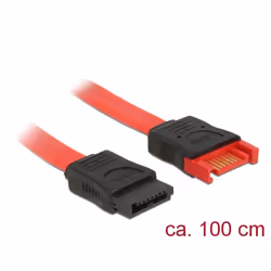 DeLOCK 83956, 1 m, SATA 7-pin, SATA 7-pin, Mâle/Femelle, Noir, Rouge, Droit