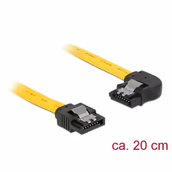 DeLOCK 83958, 0,2 m, SATA 7-pin, SATA 7-pin, Mâle/Mâle, Noir, Jaune, Droit