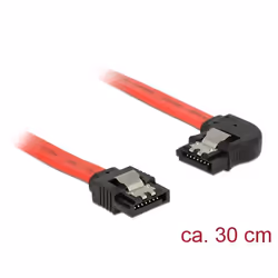 DeLOCK 83963, 0,3 m, SATA 7-pin, SATA 7-pin, Mâle/Mâle, Noir, Rouge, Droit