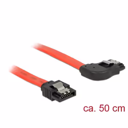 DeLOCK 83969, 0,5 m, SATA 7-pin, SATA 7-pin, Mâle/Mâle, Noir, Rouge, Droit