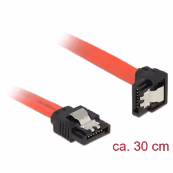 DeLOCK 83978, 0,3 m, SATA 7-pin, SATA 7-pin, Mâle/Mâle, Noir, Rouge, Droit