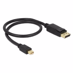 DeLOCK Mini Displayport/Displayport, 0.5 m 0,5 m Noir
