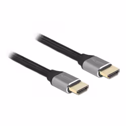 DeLOCK 83997, 3 m, HDMI Type A (Standard), HDMI Type A (Standard), Compatibilité 3D, 48 Gbit/s, Gris