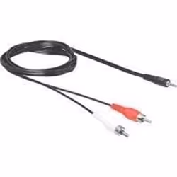 DeLOCK 3.5mm/2 x RCA, 3,5mm, Mâle, 2 x RCA, Mâle, 5 m, Noir