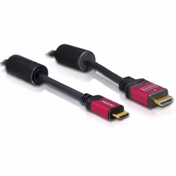 DeLOCK HDMI 1.3b to HDMI Mini Cable 3.0m, 3 m, HDMI Type A (Standard), HDMI Type C (Mini), Noir
