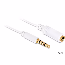 DeLOCK 3.5mm 5m câble audio 3,5mm Blanc