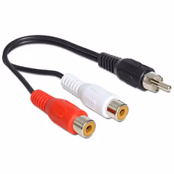 DeLOCK 84493, RCA, Mâle, 2 x RCA, Femelle, 0,2 m, Noir
