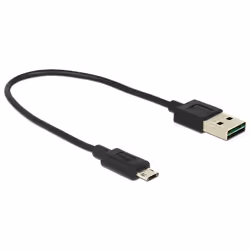 DeLOCK 84804 câble USB 0,2 m USB 2.0 USB A Micro-USB B Noir
