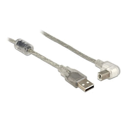 DeLOCK 84811 câble USB 0,5 m USB 2.0 USB A USB B Argent, Transparent