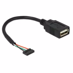 DeLOCK 84831, 0,15 m, USB A, USB 2.0, Femelle/Femelle, 480 Mbit/s, Noir