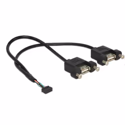 DeLOCK 84832, 0,25 m, 2 x USB A, USB 2.0, Femelle/Femelle, 480 Mbit/s, Noir