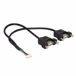 DeLOCK 84839, 0,25 m, 2 x USB A, USB 2.0, Femelle/Femelle, 480 Mbit/s, Noir