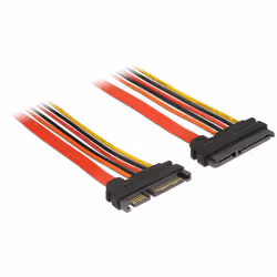 DeLOCK 84917, 0,1 m, SATA III, SATA 22-pin, SATA 22-pin, Mâle/Femelle, Orange, Rouge, Jaune