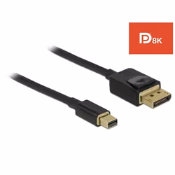 DeLOCK 84927, 1 m, Mini DisplayPort, DisplayPort, Mâle, Mâle, 7680 x 4320 pixels