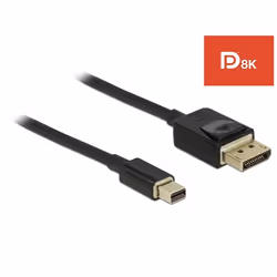 DeLOCK 84928, 2 m, Mini DisplayPort, DisplayPort, Mâle, Mâle, 7680 x 4320 pixels
