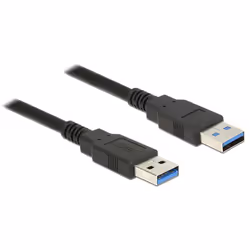DeLOCK 85059, 0,5 m, USB A, USB A, USB 3.2 Gen 1 (3.1 Gen 1), Mâle/Mâle, Noir