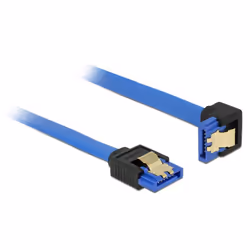 DeLOCK 85092, 0,7 m, SATA III, SATA 7-pin, SATA 7-pin, Mâle/Mâle, Noir, Bleu