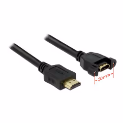 DeLOCK 1m 2xHDMI câble HDMI HDMI Type A (Standard) Noir