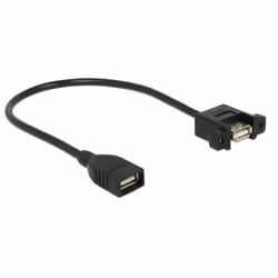 DeLOCK 0.25m 2xUSB2.0-A, 0,25 m, USB A, USB A, USB 2.0, Femelle/Femelle, Noir