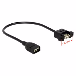 DeLOCK 0.25m 2xUSB2.0-A câble USB 0,25 m USB 2.0 USB A Noir