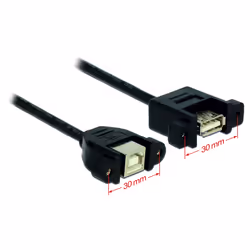 DeLOCK USB 2.0 B/A, 0.25m câble USB 0,25 m USB B USB A Noir