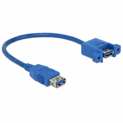 DeLOCK 0.25m 2xUSB3.0-A, 0,25 m, USB A, USB A, USB 3.2 Gen 1 (3.1 Gen 1), Femelle/Femelle, Bleu
