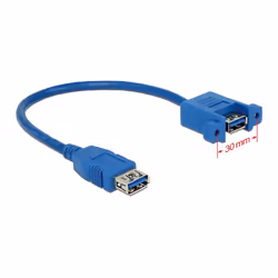 DeLOCK 0.25m 2xUSB3.0-A câble USB 0,25 m USB 3.2 Gen 1 (3.1 Gen 1) USB A Bleu