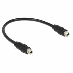 DeLOCK 0.25m, 2x3.5mm, 3,5mm, Femelle, 3,5mm, Femelle, 0,25 m, Noir
