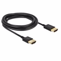 DeLOCK 85117, 0,25 m, HDMI Type A (Standard), HDMI Type A (Standard), 3840 x 2160 pixels, Compatibilité 3D, Noir
