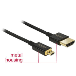 DeLOCK 85119 câble HDMI 0,25 m HDMI Type A (Standard) HDMI Type D (Micro) Noir