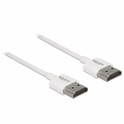 DeLOCK 85121, 0,5 m, HDMI Type A (Standard), HDMI Type A (Standard), 3840 x 2160 pixels, Compatibilité 3D, Blanc