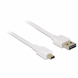 DeLOCK 0.5m, USB2.0-A/USB2.0 Mini-B, 0,5 m, USB A, USB B, USB 2.0, Mâle/Mâle, Blanc