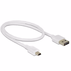 DeLOCK 0.5m, USB2.0-A/USB2.0 Mini-B câble USB 0,5 m USB A USB B Blanc