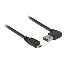 DeLOCK 2m, USB2.0-A/USB2.0 Micro-B câble USB USB A Micro-USB B Noir