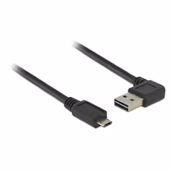 DeLOCK 2m, USB2.0-A/USB2.0 Micro-B câble USB USB A Micro-USB B Noir