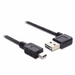 DeLOCK 85175, 0,5 m, USB A, Mini-USB B, USB 2.0, Mâle/Mâle, Noir