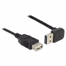 DeLOCK 85185, 0,5 m, USB A, USB A, USB 2.0, Mâle/Femelle, Noir