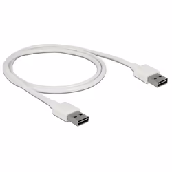 DeLOCK 85193, 1 m, USB A, USB A, USB 2.0, Mâle/Mâle, Blanc