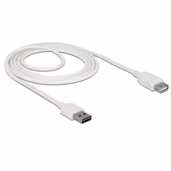 DeLOCK 85200, 2 m, USB A, USB A, USB 2.0, Mâle/Femelle, Blanc